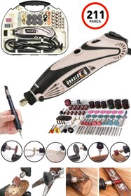 Resim Pro Draxler Germany 1800 W Gravür Oyma Makinesi Dremel Taşlama Zımpara Kesme Seti 211 Parça Spiral Uzatmalı 
