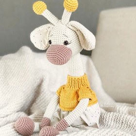 Resim Amigurumi Zürafa Oyuncak - Sarı Kazaklı 