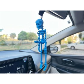 Resim komauto Büyük Iskelet Mavi Renk Araba Süsü Oynar Eklemli 