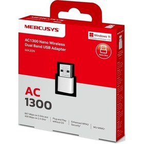 Resim Mercusys Ma30n Ac1300 Nano Dual Band Wireless Usb Adapter 