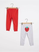 Resim LC Waikiki Kız Bebek Kırmızı Pamuklu Pijama Altı 