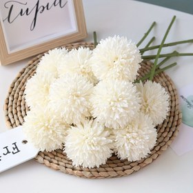 Resim 10 Adet Gerçekçi Beyaz Yapay Krizantem Buketi - Düğün, Ev, Parti ve DIY Dekor için Plastik Çiçekler, 29.46cm Yükseklikte, Masa Merkezleri ve Dış Mekan Bahçe Dekorasyonu için Mükemmel, DIY Çiçek Sanatı | Zamansız Çiçek Düzenlemesi | Özelleştirilebilir Çiçekler 