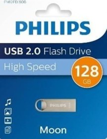 Resim Philips Fm12fd160b/00 128gb Moon Klasik Gümüş Usb 2.0 Metal Flash Bellek 
