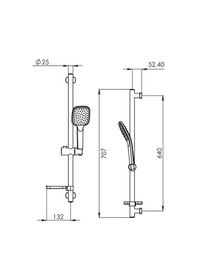 Resim Ganj Sürgülü Duş Seti Veno-krom Krom 