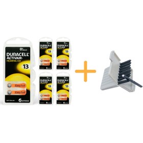 Resim Duracell Activair 13 No Işitme Pili(5 Paket X 6= 30 Adet) Hediye Işitme Cihazı Filtresi, Yesmed 