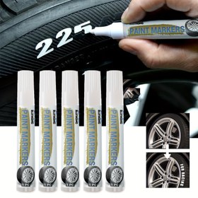 Resim 2'li/5'li Araba Lastik İşaretleme Boyası Hızlı Kuruyan Su Geçirmez Dekoratif Modifikasyon Malzemeleri, Taşınabilir ve Kullanımı Kolay Beyaz Araç Lastiği İşaretleyici, Tasarım ve Grafitti Sanatı için Mükemmel 