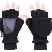 Resim Pengfushop5 Ordu Yeşili Tarzı Kadın Erkek Kış Polar Polar Yarım Parmak Flip Eldiven Çift Katmanlı Kalınlaşmak Dokunmatik Ekran Parmaksız Cabrio Eldivenler Bilek (Yurt Dışından) 