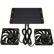 Resim Dashanshop Güneş Enerjili Havalandırıcı 270x175 Çift Fanlı Dış Mekan Sera Kümes Havalandırma 