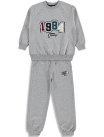 Resim Mışıl Kids 1984 Nakışlı 10-13 Yaş Eşofman Takımı - Gri - Grimelanj / 12-13 Yaş 