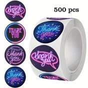 Resim arredamento Thank You Sticker Etiketi Neon Ambalaj Kargo Poşetleme Etiketi 500 Adet 