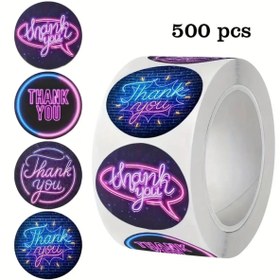 Resim arredamento Thank You Sticker Etiketi Neon Ambalaj Kargo Poşetleme Etiketi 500 Adet 