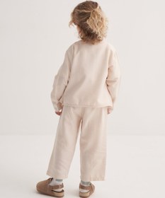 Resim Unisex Çocuk Dökümlü Pamuklu Beli Lastikli Pantolon Kemik - 1-2 Yaş 