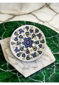Resim El Yapımı Çini Fincan Takımı Ahşap 