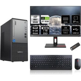 Resim Lenovo Thinkcentre Neo 50T Gen 5 Intel Core I7 13700 8gb 1tb SSD GT1030/4GB 27" Fhd Monitör Fdos Masaüstü Bilgisayar & Per4 USB Bellek 12UB000LTRMNT1303 