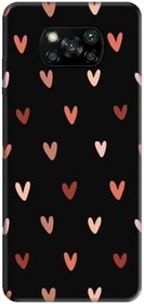 Resim Poco X3 Pro Kalp Desen Siyah Telefon Kılıfı 