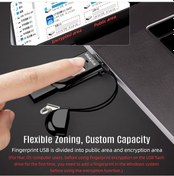 Resim Xindoker Lenovo Thinkplus 32gb Parmak İzi Şifreli Usb Bellek - Çift Portlu Type-c Ve Usb3.0 Hızlı Veri Transferi 
