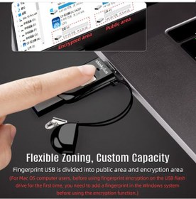Resim Xindoker Lenovo Thinkplus 32gb Parmak İzi Şifreli Usb Bellek - Çift Portlu Type-c Ve Usb3.0 Hızlı Veri Transferi 