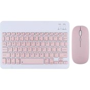 Resim TezMax Preo PTab P8 8" Uyumlu Kablosuz Bluetooth Şarj Edilebilir Mini Q Klavye Mouse Seti - Pembe 