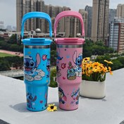 Resim 1 Adet Disney Stitch Çift Ağızlı Paslanmaz Çelik İzole Spor Su Matarası, 900ml Büyük Kapasiteli Taşınabilir Bardak - BPA İçermeyen Sevimli Karakter Tasarımı, Halloween, Noel, Şükran Günü, Sevgililer Günü, Doğum Günleri ve Günlük Kullanım için Mükemmel Hediye, Dış Aktiviteler 