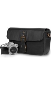 Resim Megagear Suni Deri Fotoğraf Makinesi Omuz Çantası - Siyah 