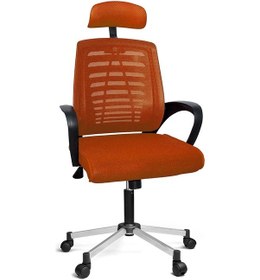 Resim Türksit Karizma File Müdür Koltuk Metalik Gri Boyalı Ayak Turuncu 