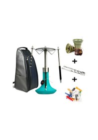 Resim Xros Firuze Model Çantalı Çelik Nargile Takımı 