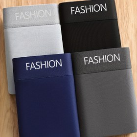 Resim 4 adet XORELR Erkek Boxer Külot - Düğme Kapatmalı Düz Renkli Elastik Bel Bandı, Orta Esneklikte Kumaş, Şeffaf Olmayan & Sadece Elde Yıkama için Kamp ve Günlük Kullanım (Açık Gri/Beyaz/Koyu Gri/Lacivert), Boksör Şortlar, Rahat İç Çamaşırı, Şık İç Giyim, Dayanıklı Elastik Bel Bandı 