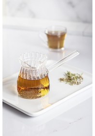 Resim Isıya Dayanıklı Ocakta Kullanmaya Uygun Lüks Borusilikat Cam Cezve 400 Ml 