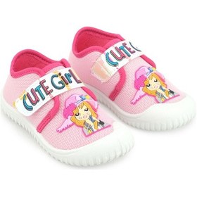 Resim Gezer Yazlık Kız Çocuk Cırt Cırtlı Ayarlanabilir Keten Ayakkabı Ga2ypm.03405.00.r90.0a Pembe 