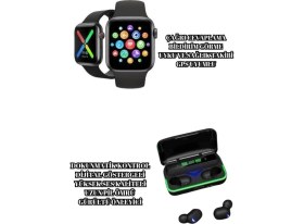 Resim Ceylan Adam Ucuz ve Kaliteli Kulaklıklı Saat Seti Bluetooth Bağlantılı Akıllı Saat ve Kulaklık 