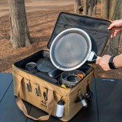 Resim 4 Renk Seçeneği ile Dış Mekan Taktiksel Büyük Kapasiteli Depolama Çantası - Kamp Pişirme Eşyası ve Mutfak Gereçleri Organizatörü, Piknikler için Darbeye Dayanıklı Gaz Sütun Tutucu 