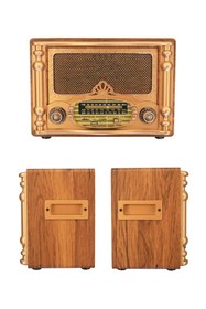 Resim JUNGLEE Büyük Boy Nostaljik Radyo Bluetooth Sd Kart Usb Girişli Kablosuz Hoparlör 