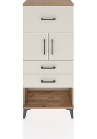 Resim Hyperion Dolap 2 Raflı 3 Çekmeceli 2 Kapaklı 60x44x134 Çam-aytaşı Atlas Çam 