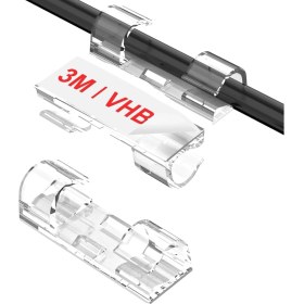 Resim Mcreative Kablo Sabitleyici Klips, Kablo Düzenleyici Kroşe, Yapışkanlı Kablo Tutucu Klips, Kablo Dağınıklık Önleyici Organizer 20 Adet, 