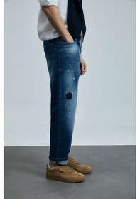 Resim Lufian Salvator Smart Jean Erkek Pantolon Slim Fit Mavi Mavi 111200205100300 Mavi 