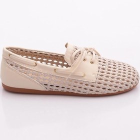 Resim Dgn B00112 Kadin Delikli Oxford Ayakkabi Bej 