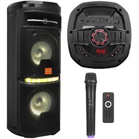 Resim AKTİF SEYYAR ANFİ EL MİKROFONLU 30W BT/USB/SD/AUX/FM/MIC LEDLİ MİKADO MD-BT107 Mikado