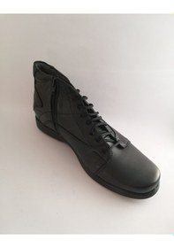 Resim Hakiki Deri Büyük Numara Erkek Bot Siyah 