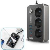 Resim Evyora Isıya Dayanıklı Termal Akım Korumalı 2 Mt 10a 2500w 3lü Priz Ve 3 Usbi 21a Uzatma Kablosu 2 Metre 