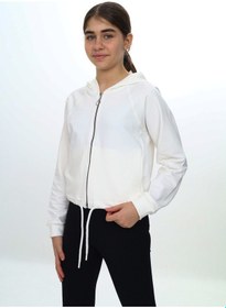 Resim Toontoy Kız Çocuk Kapüşonlu Hırka Ekru 