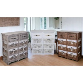 Resim Woodluck Ahşap 8 Çekmeceli Hasır Görünümlü Sebzelik 