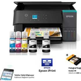 Resim Epson Çok Fonksiyonlu Renkli Tanklı Wi-Fi Yazıcı Çift Yönlü Baskı Tarama Kopyalama Özellikli USB Bağlantı Destekli Enerji Tasarruflu Heat-Free Teknolojili Otomatik Dupleks Akıllı Yazıcı 