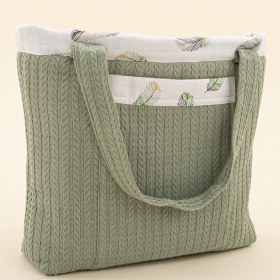 Resim Bebek Bakım Çantası - Koyu Yeşil Örgü - Yeşil Tüy 