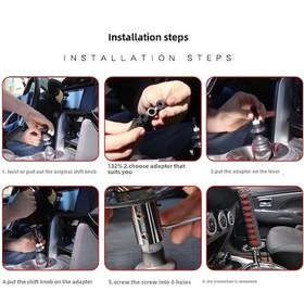 Resim Chuangyinshop Black Golden Universal Dust Cover Shift Knob Collars Adapters 200mm Jdm Katana Samurai Sword Shift Knob Shifter Car Gear Lever 