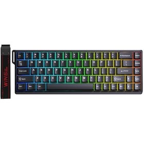 Resim Aula Win68 He Manyetik Klavye Rapid Trigger Graywood Swtich 8000hz Rgb Tkl Hot Swap Oyuncu Klavyesi Siyah 
