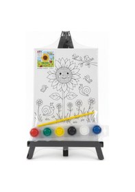 Resim Ark Çizimli Plastik Pres Tuval Seti 18 X 24 Cm Akrilik Boya + Fırça 
