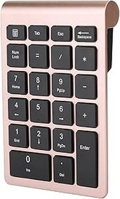 Resim RF304 22 Tuşlu Sayısal Tuş Takımı USB Bilgisayarlar Alıcı Demir Gri Ile 2.4G Kablosuz Mini Klavye (Altın gül) 