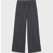 Resim Kız Çocuk Bol Paça Dikiş Detaylı Eşofman Altı - Antrasit Gri 