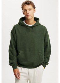 Resim Madmext Haki Kapüşonlu Kanguru Cep Erkek Sweatshirt E7169 Haki 