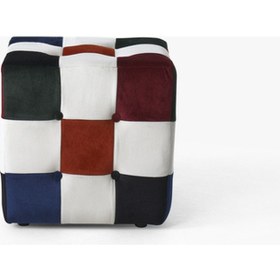 Resim Renkli Kare Puff Çok Renkli 